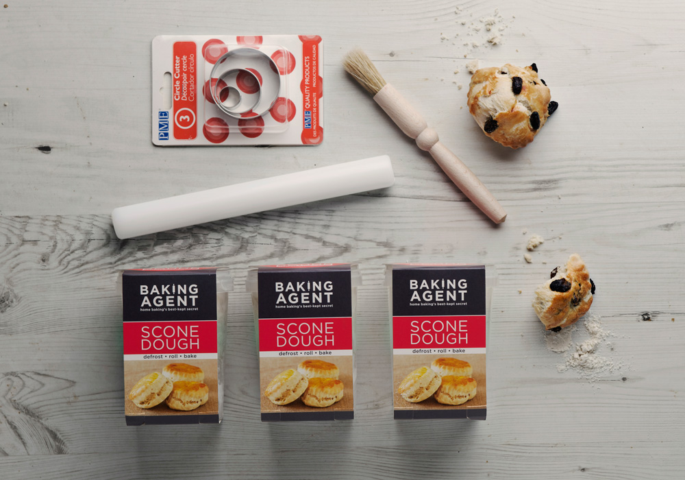 Scone mix box and tools for home baked scones