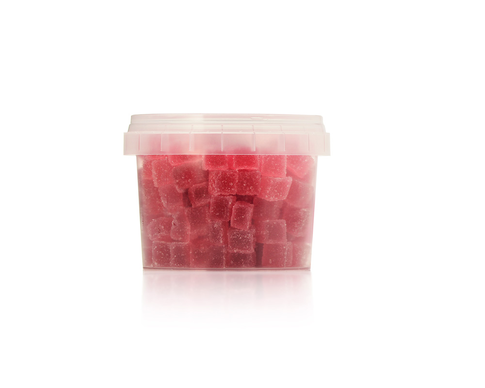 Home baking; blackcurrant jelly cubes