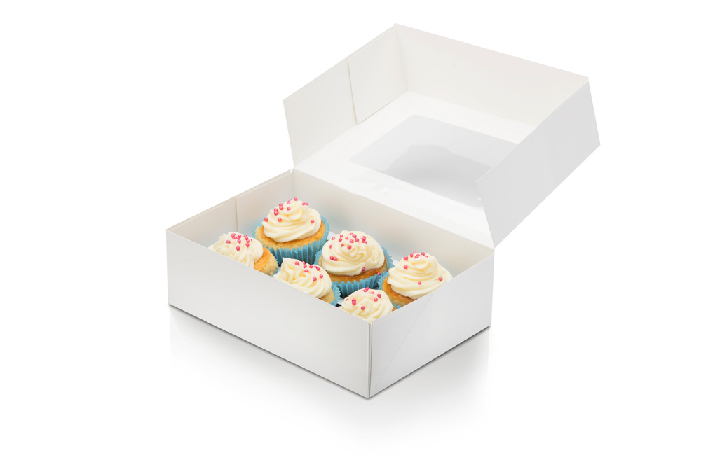 Baking Agent white cupcake box