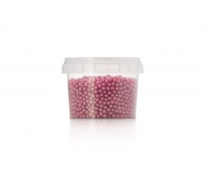 Home baking decorations; deep pink glimmer sugar pearls